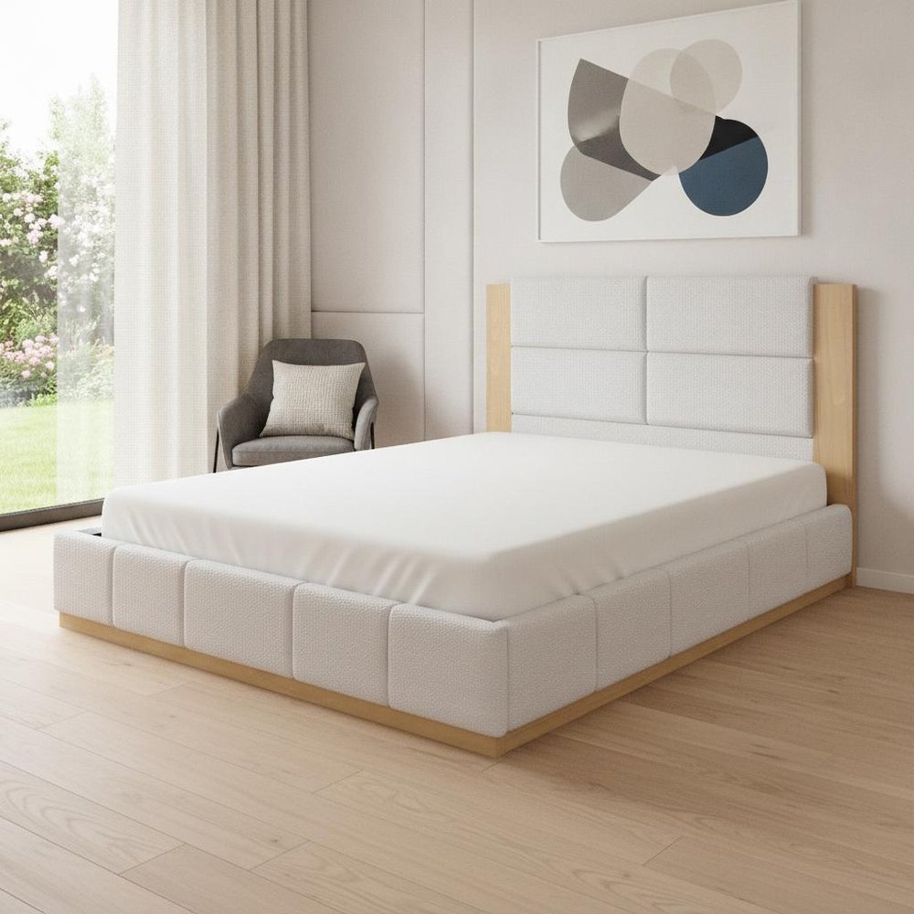 Natural Solid Wood Queen Bed Frame