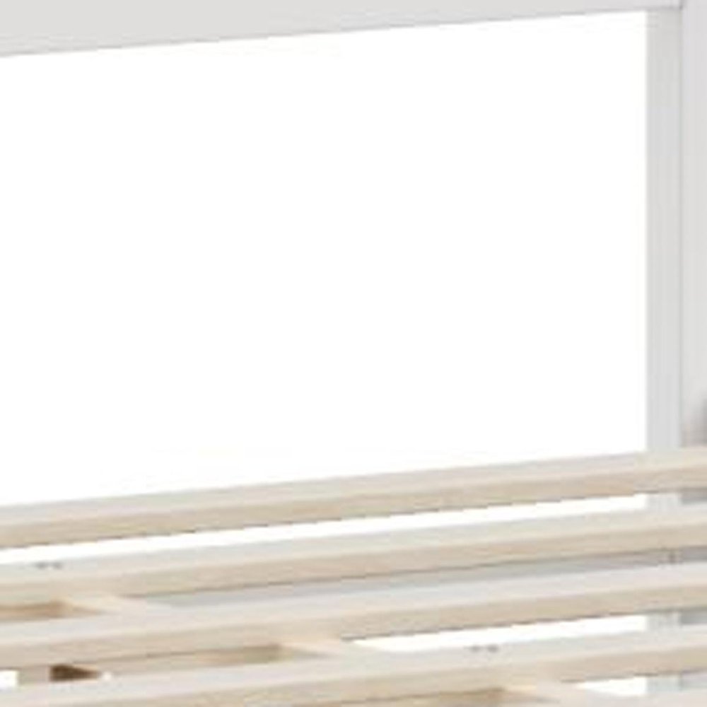 White Solid Wood King Bed Frame
