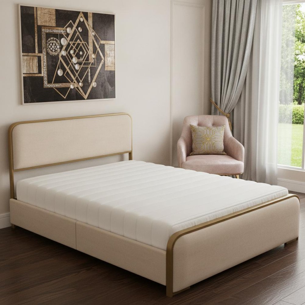 Natural Metal Queen Bed Frame