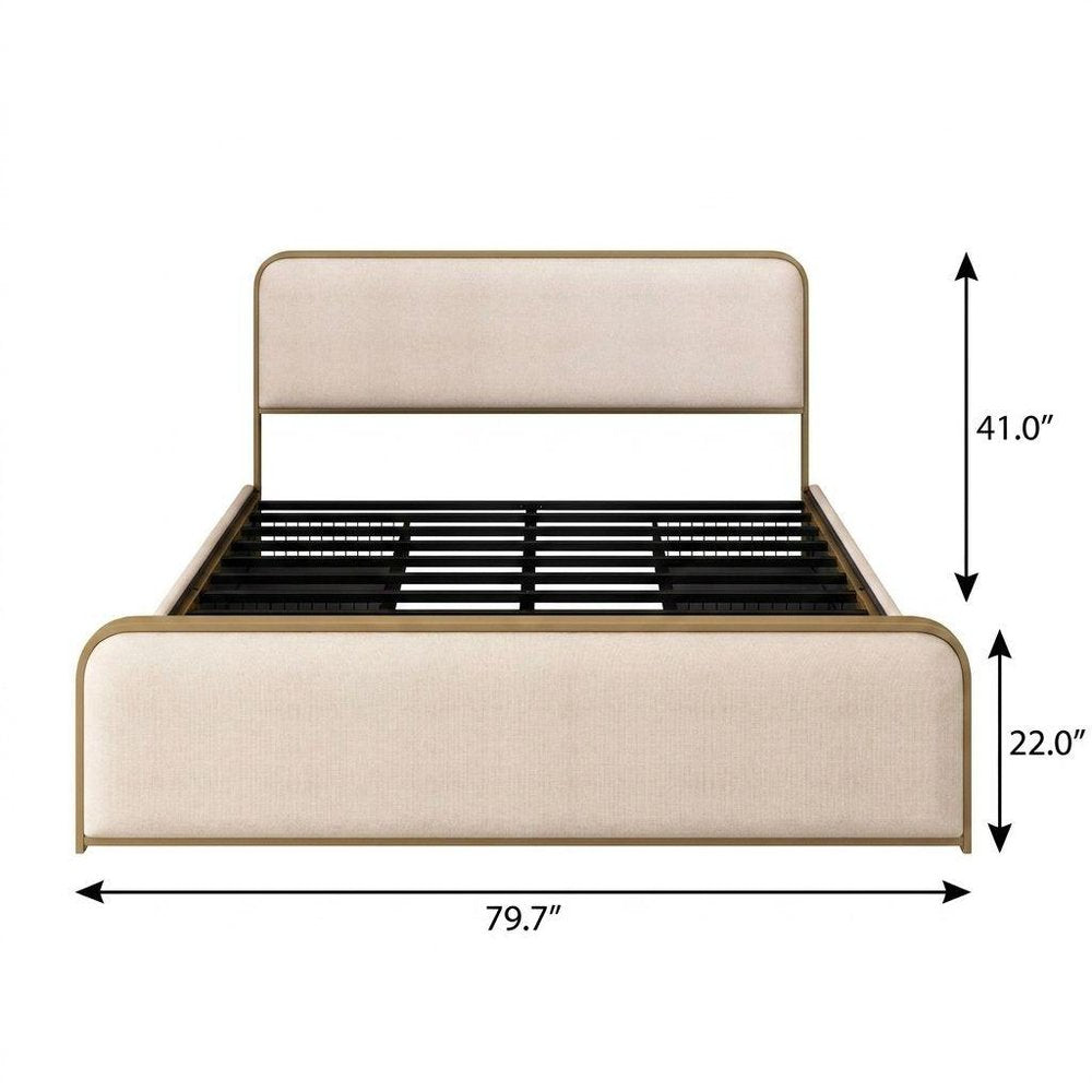 Natural Metal Queen Bed Frame