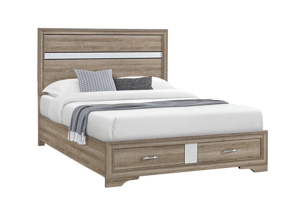 Brown And Natural Wood Full Bed Frame