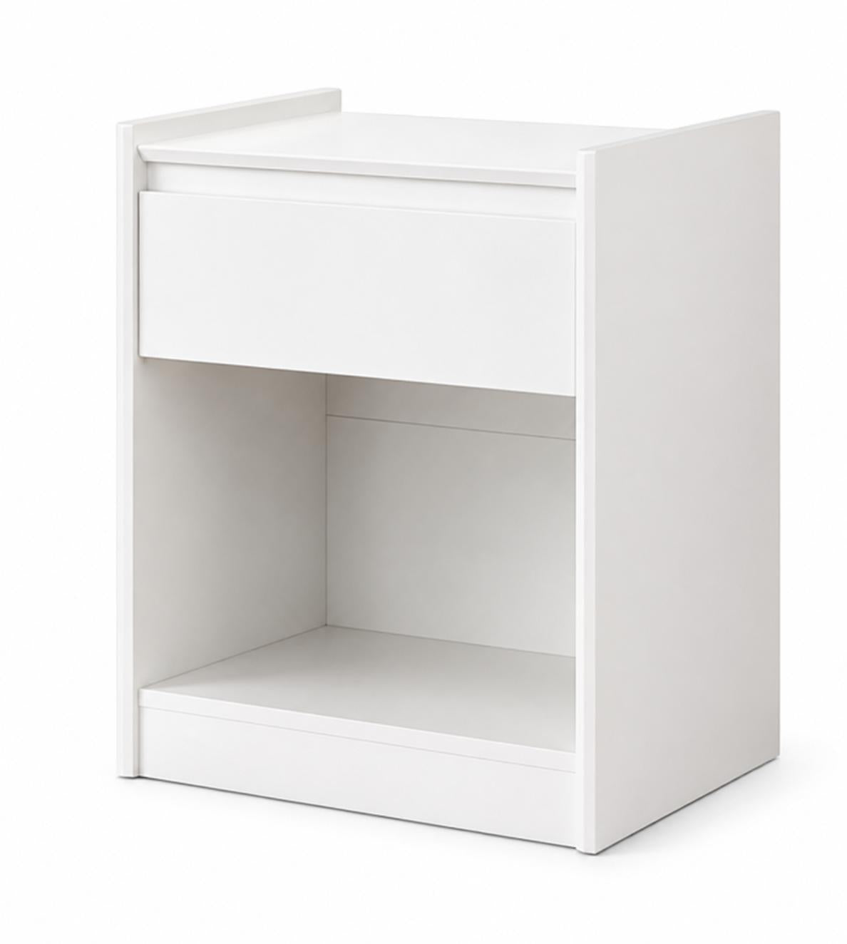 24" White Wood One Drawer Nightstand