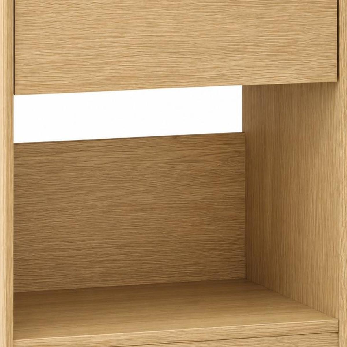 24" Oak Wood One Drawer Nightstand