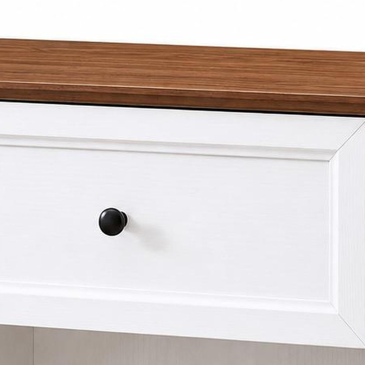 26" White Wood One Drawer Nightstand