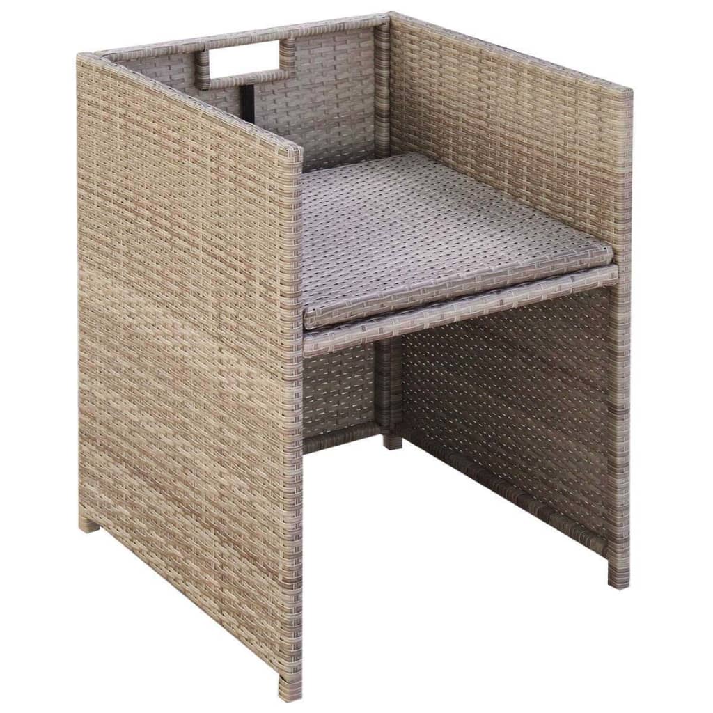 vidaXL Patio Chairs 2 Pcs for Garden with Cushions and Pillows Poly Rattan-10