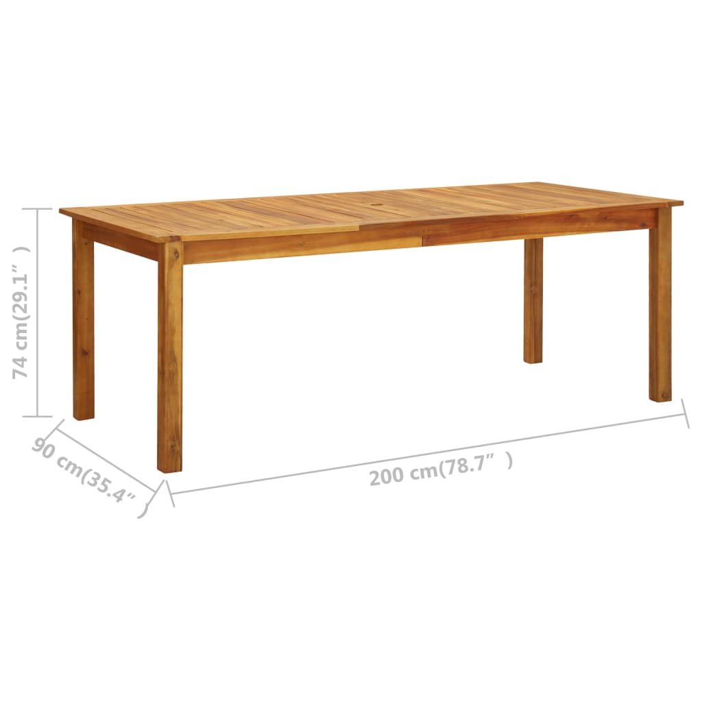 vidaXL Outdoor Dining Table Patio Table Garden Furniture Solid Wood Acacia-16