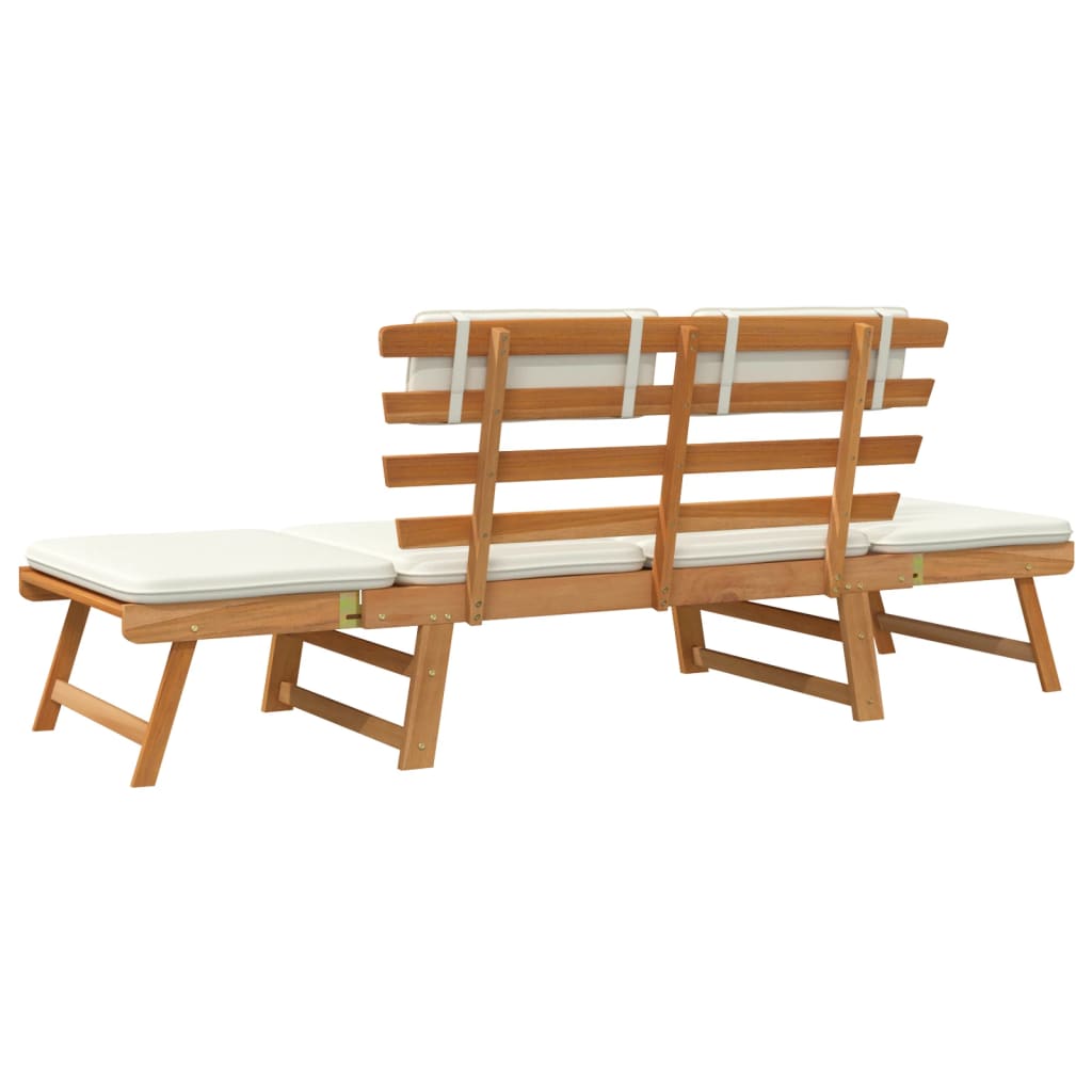 vidaXL Patio Bench Outdoor Garden Bench with Cushions 2-in-1 Solid Wood Acacia-46