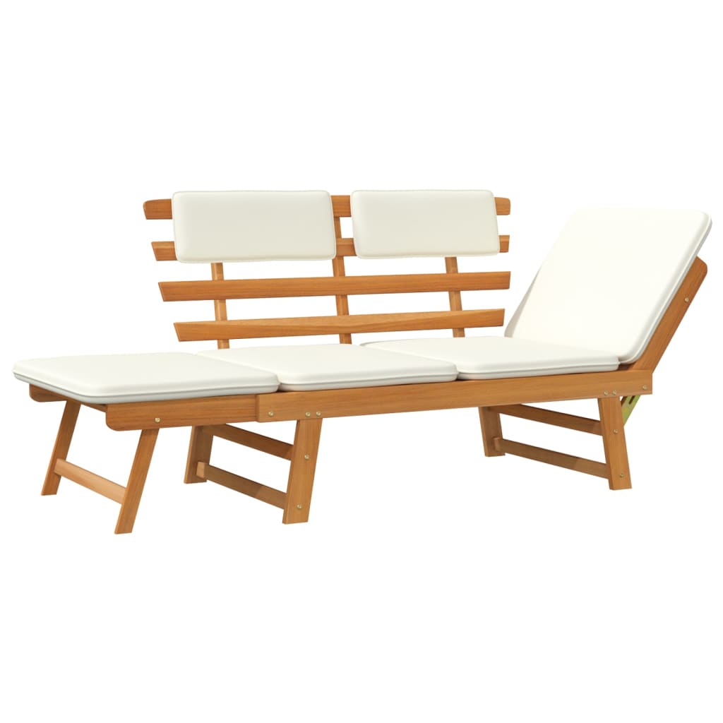 vidaXL Patio Bench Outdoor Garden Bench with Cushions 2-in-1 Solid Wood Acacia-9