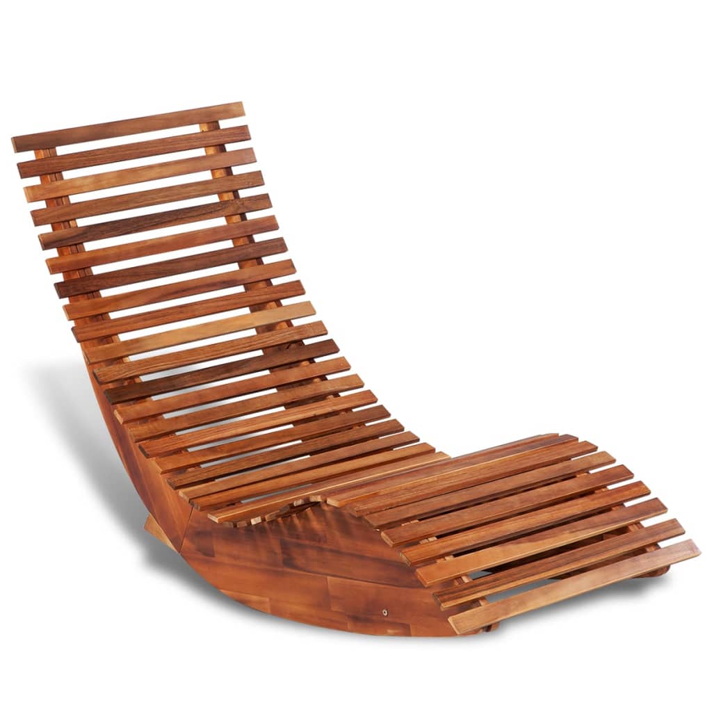 vidaXL Rocking Chair Patio Chaise Lounge Outdoor Daybed Solid Wood Acacia-1