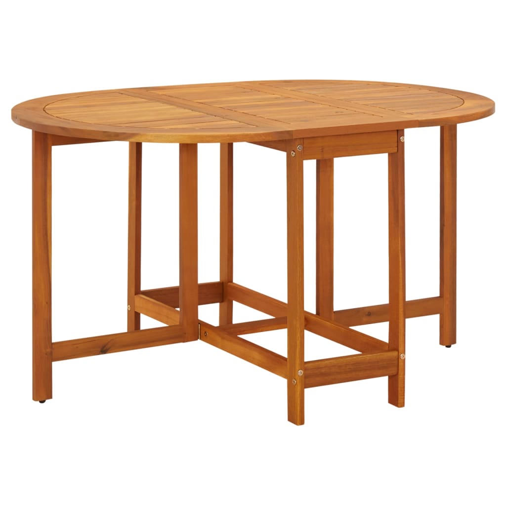 vidaXL Patio Table 51.1"x35.4"x28.3" Solid Acacia Wood-0