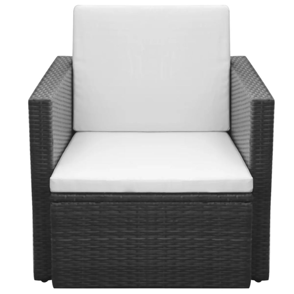 vidaXL Patio Chair Dining Single Chair with Cushions and Pillows Poly Rattan-4