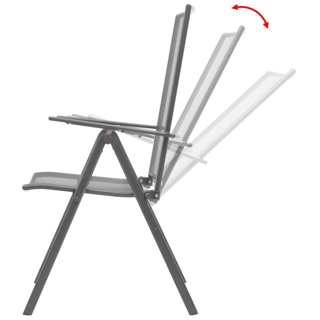 vidaXL Stackable Patio Chairs 2 pcs Steel Gray-1