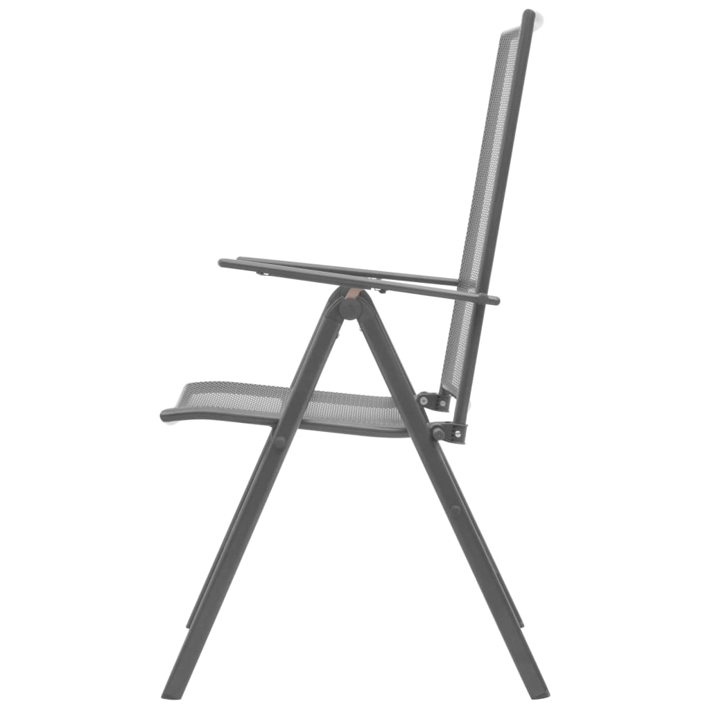 vidaXL Stackable Patio Chairs 2 pcs Steel Gray-4