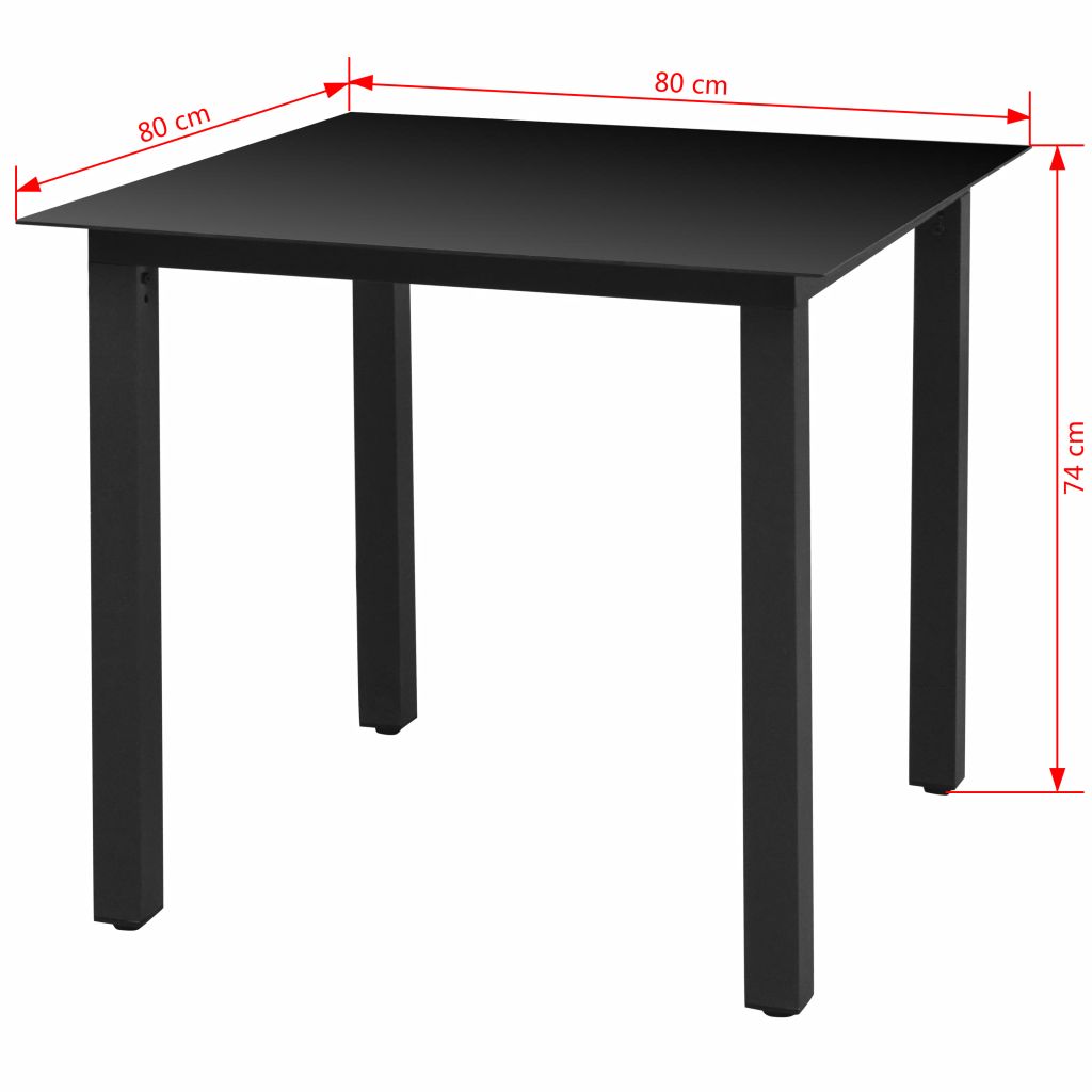 vidaXL Patio Table Outdoor Dining Table Garden Porch Furniture Aluminum Glass-2