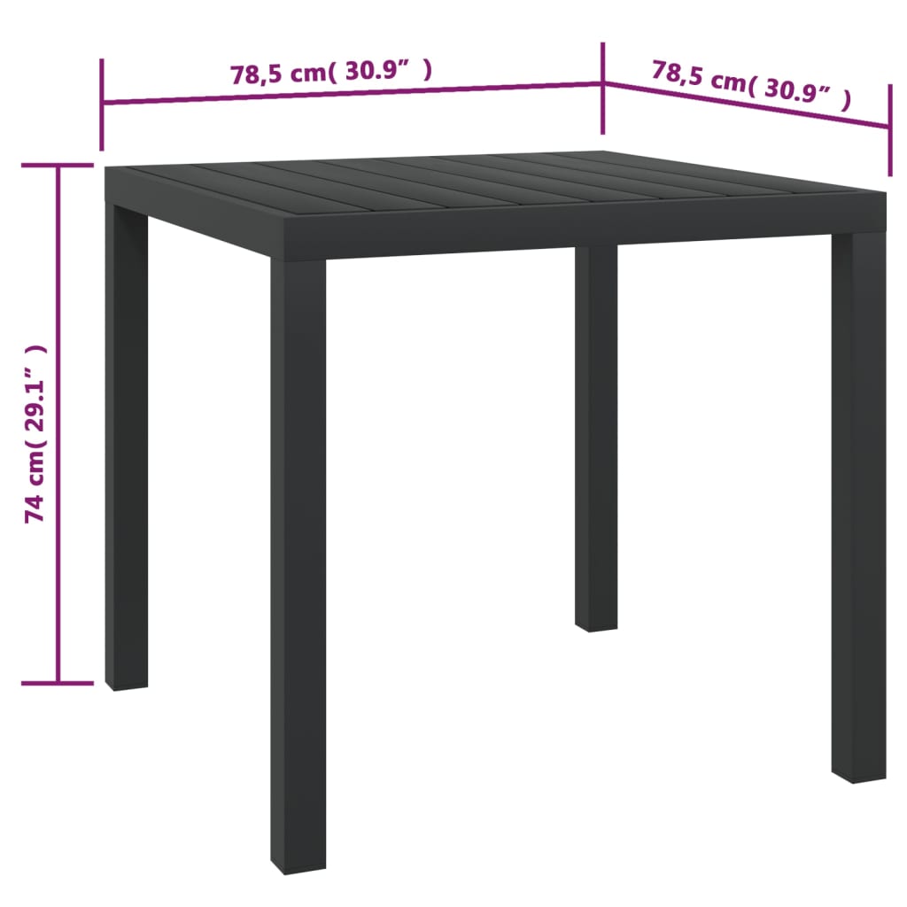 vidaXL Patio Table Outdoor Dining Table Garden Porch Furniture Aluminum WPC-13