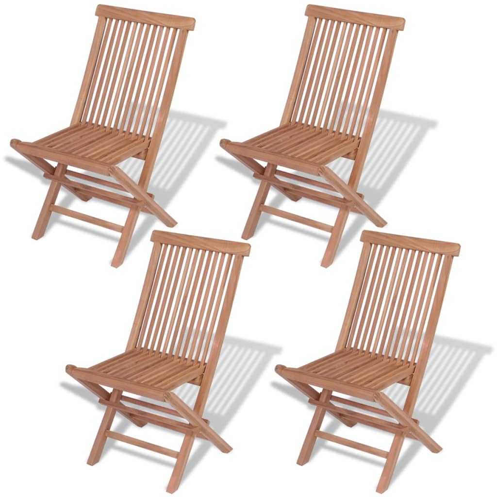 vidaXL Patio Folding Chairs Outdoor Garden Camping Lawn Chair Solid Wood Teak-5