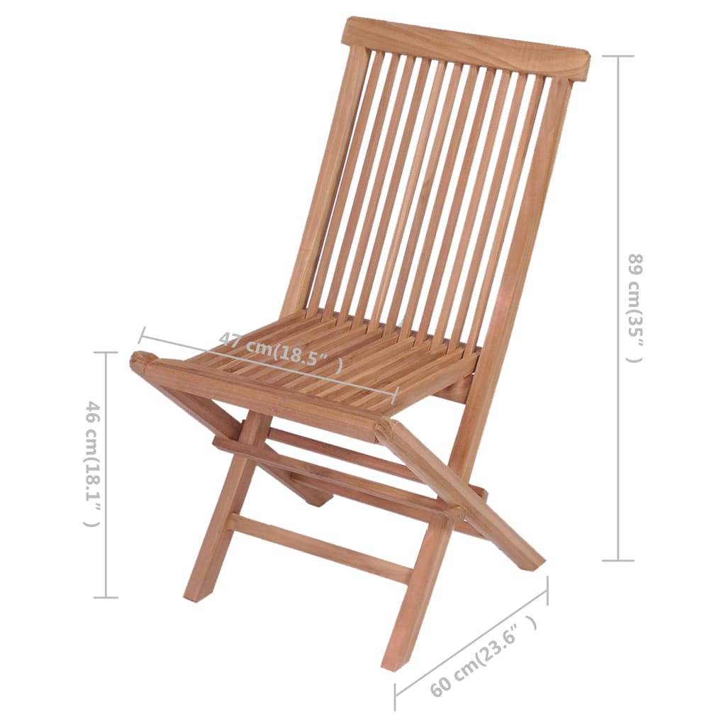 vidaXL Patio Folding Chairs Outdoor Garden Camping Lawn Chair Solid Wood Teak-8