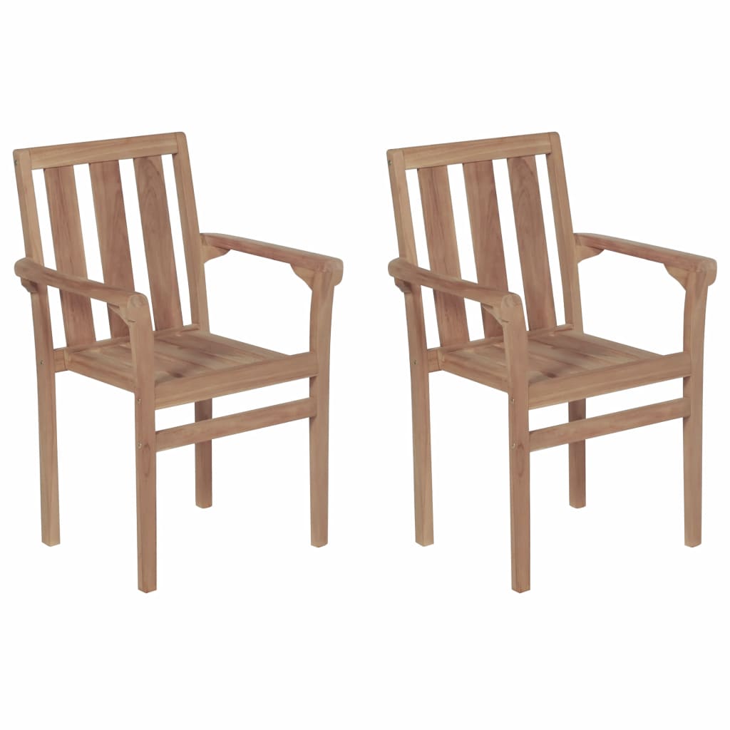 vidaXL 2/4/6/8x Solid Wood Teak Patio Chairs Garden Outdoor Furniture Seat-23