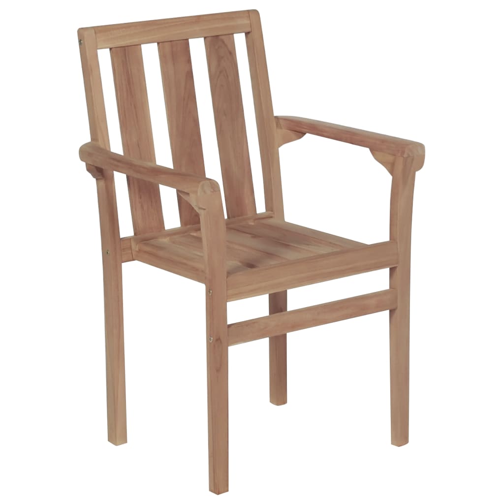 vidaXL 2/4/6/8x Solid Wood Teak Patio Chairs Garden Outdoor Furniture Seat-0