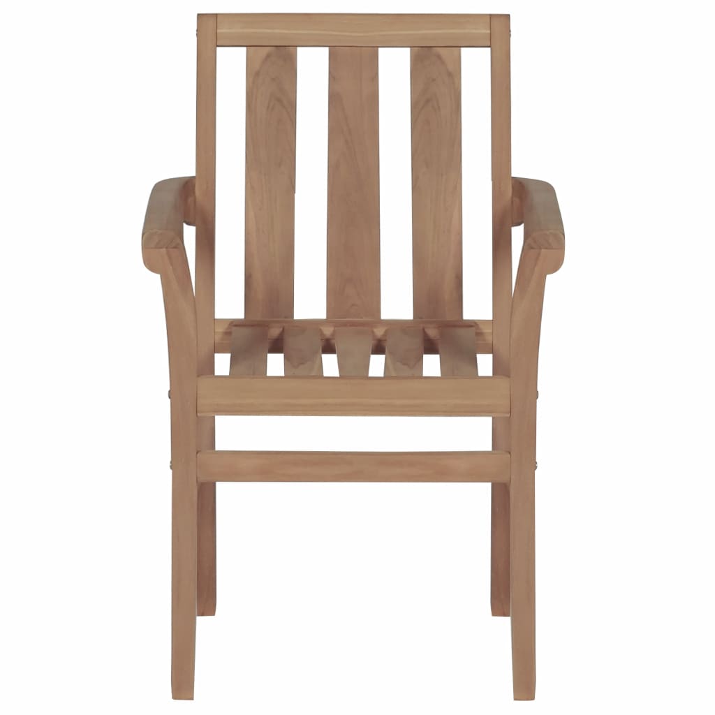 vidaXL 2/4/6/8x Solid Wood Teak Patio Chairs Garden Outdoor Furniture Seat-3