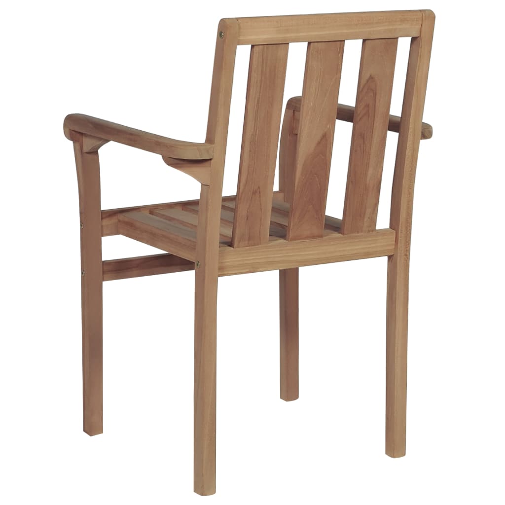 vidaXL 2/4/6/8x Solid Wood Teak Patio Chairs Garden Outdoor Furniture Seat-14