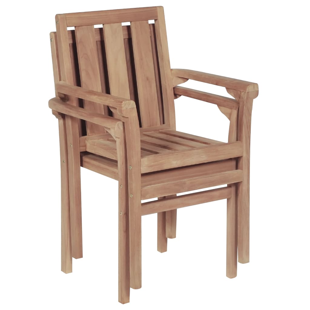 vidaXL 2/4/6/8x Solid Wood Teak Patio Chairs Garden Outdoor Furniture Seat-16