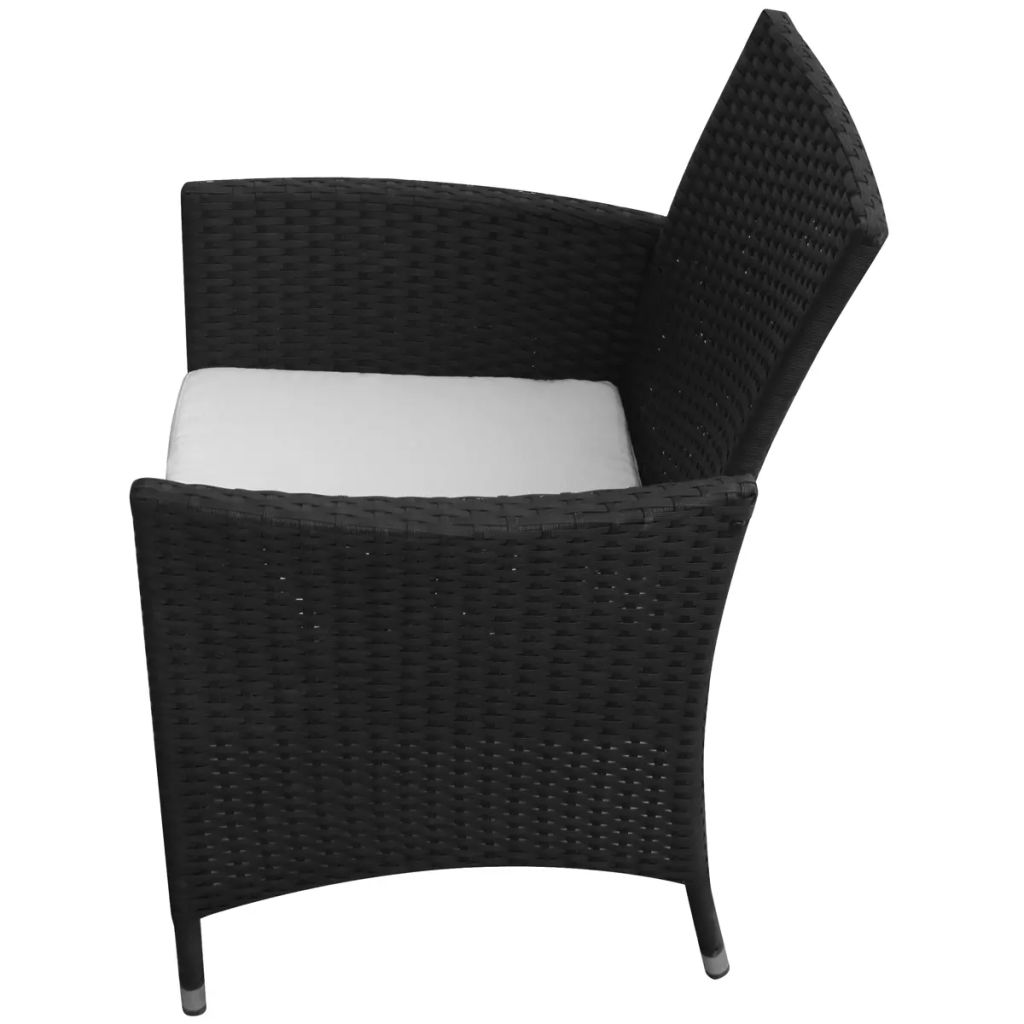 vidaXL Patio Chairs 2 pcs Poly Rattan Brown-10