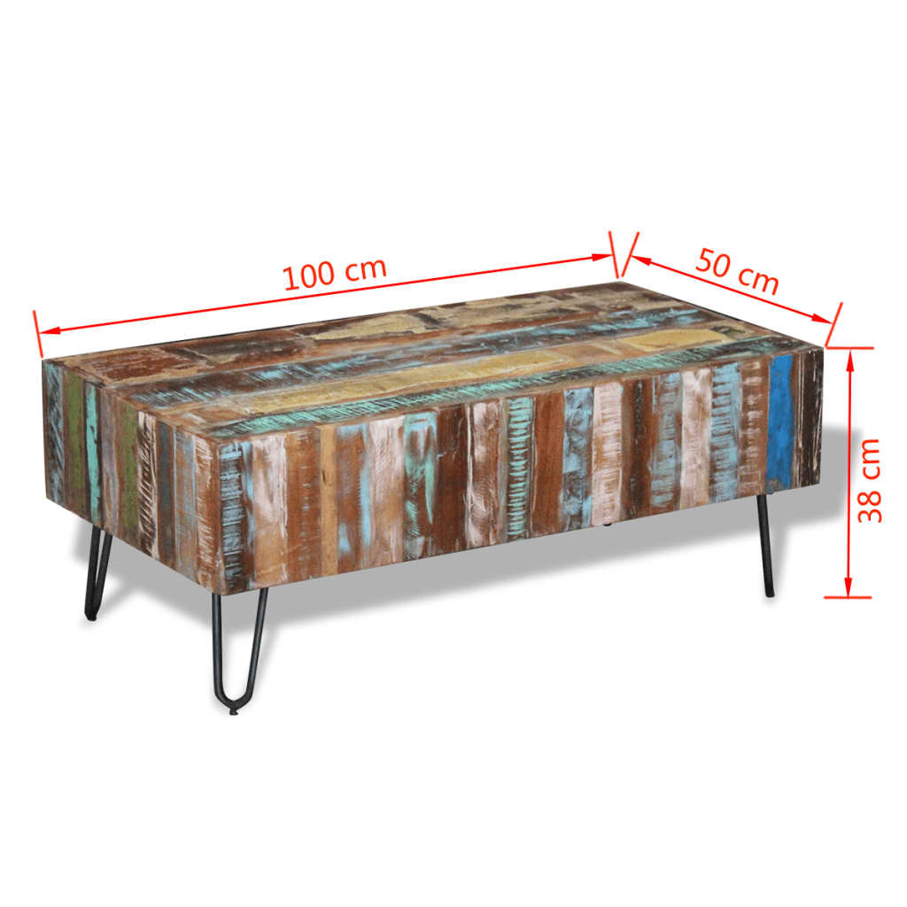 vidaXL Coffee Table Solid Reclaimed Wood 39.4"x19.7"x15"-7