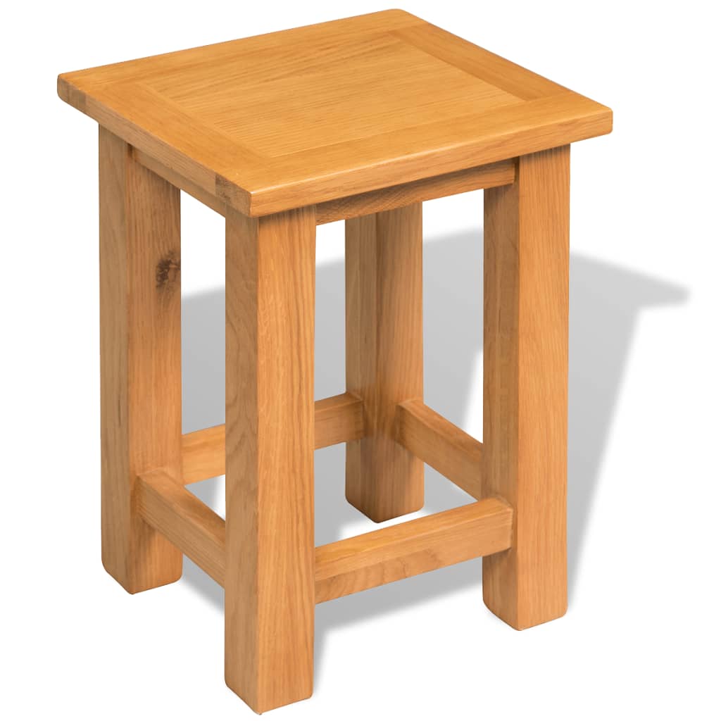 vidaXL End Table Solid Oak Wood 10.6"x9.4"x14.6"-0
