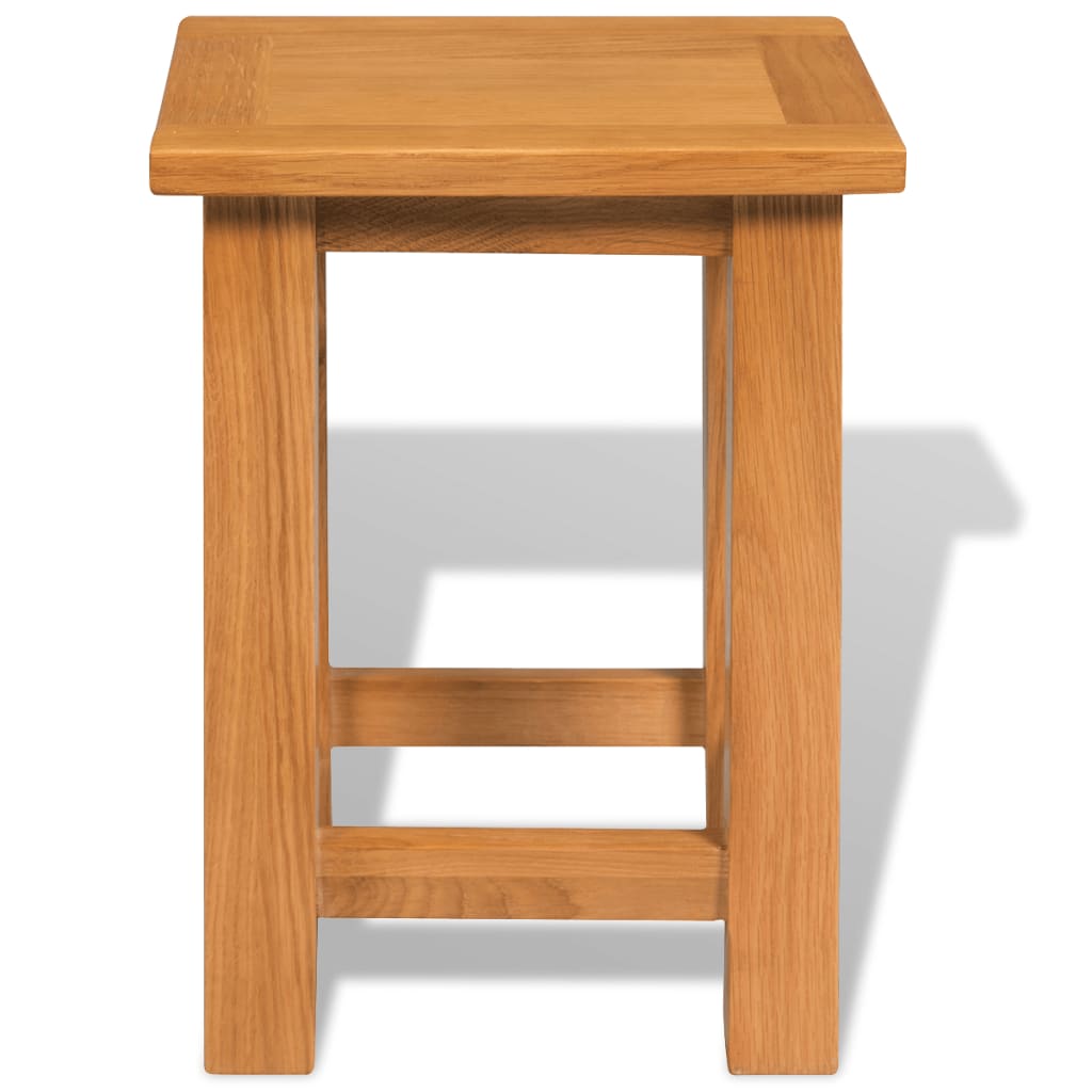 vidaXL End Table Solid Oak Wood 10.6"x9.4"x14.6"-1