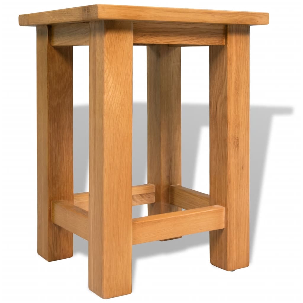 vidaXL End Table Solid Oak Wood 10.6"x9.4"x14.6"-2