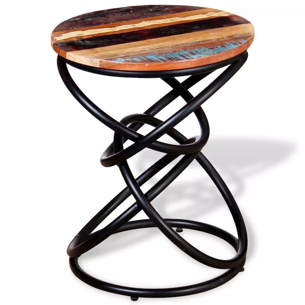 vidaXL End Table Solid Reclaimed Wood-3