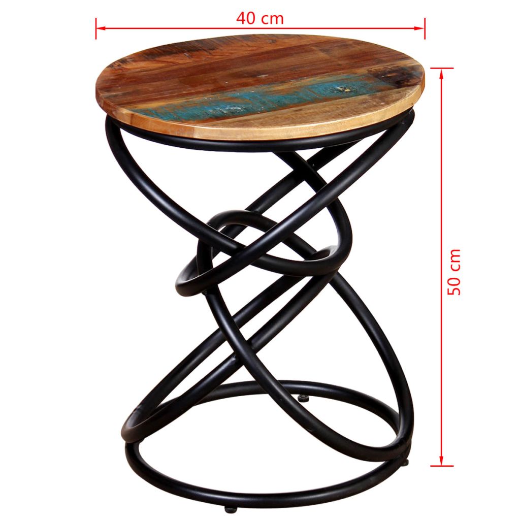 vidaXL End Table Solid Reclaimed Wood-6