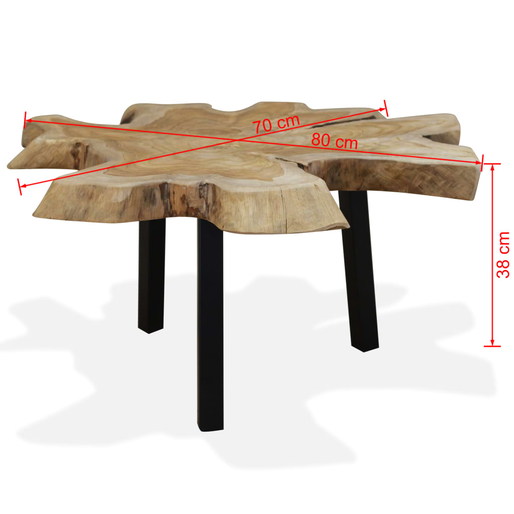 vidaXL Coffee Table Genuine Teak 31.4"x27.5"x14.9"-9