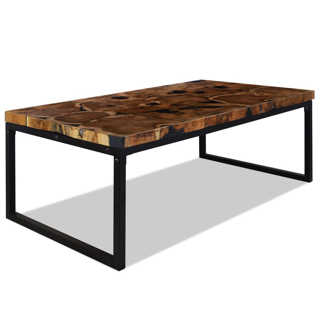 vidaXL Coffee Table End Table Side Table Living Room Furniture Teak Resin-5