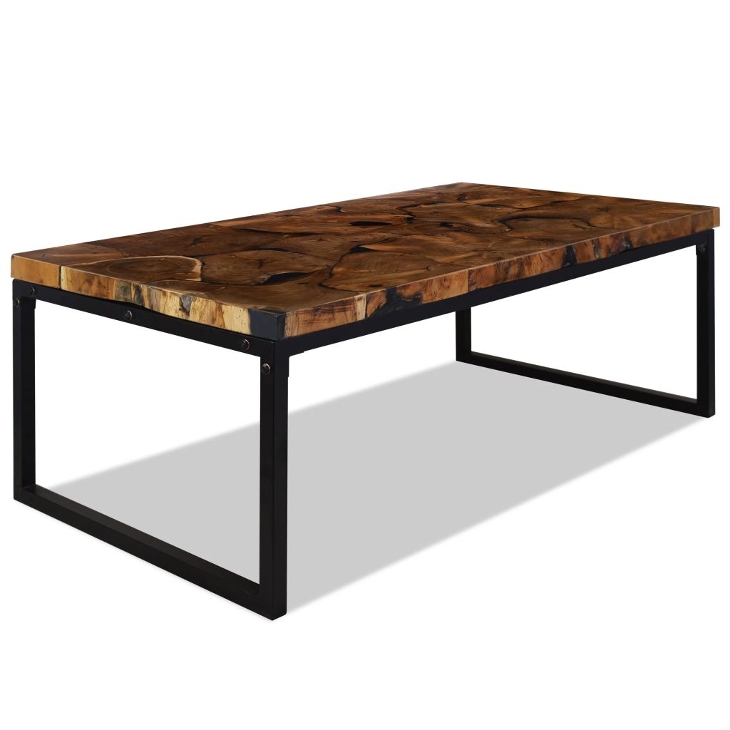 vidaXL Coffee Table End Table Side Table Living Room Furniture Teak Resin-8