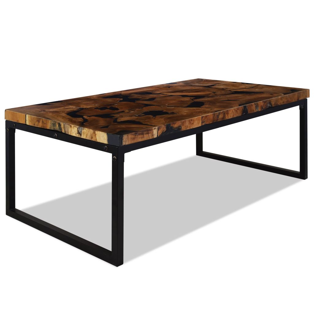 vidaXL Coffee Table End Table Side Table Living Room Furniture Teak Resin-7