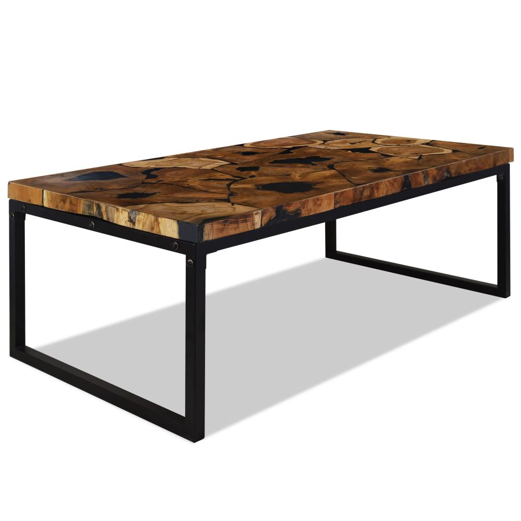 vidaXL Coffee Table End Table Side Table Living Room Furniture Teak Resin-10