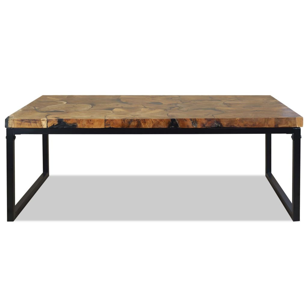 vidaXL Coffee Table End Table Side Table Living Room Furniture Teak Resin-6