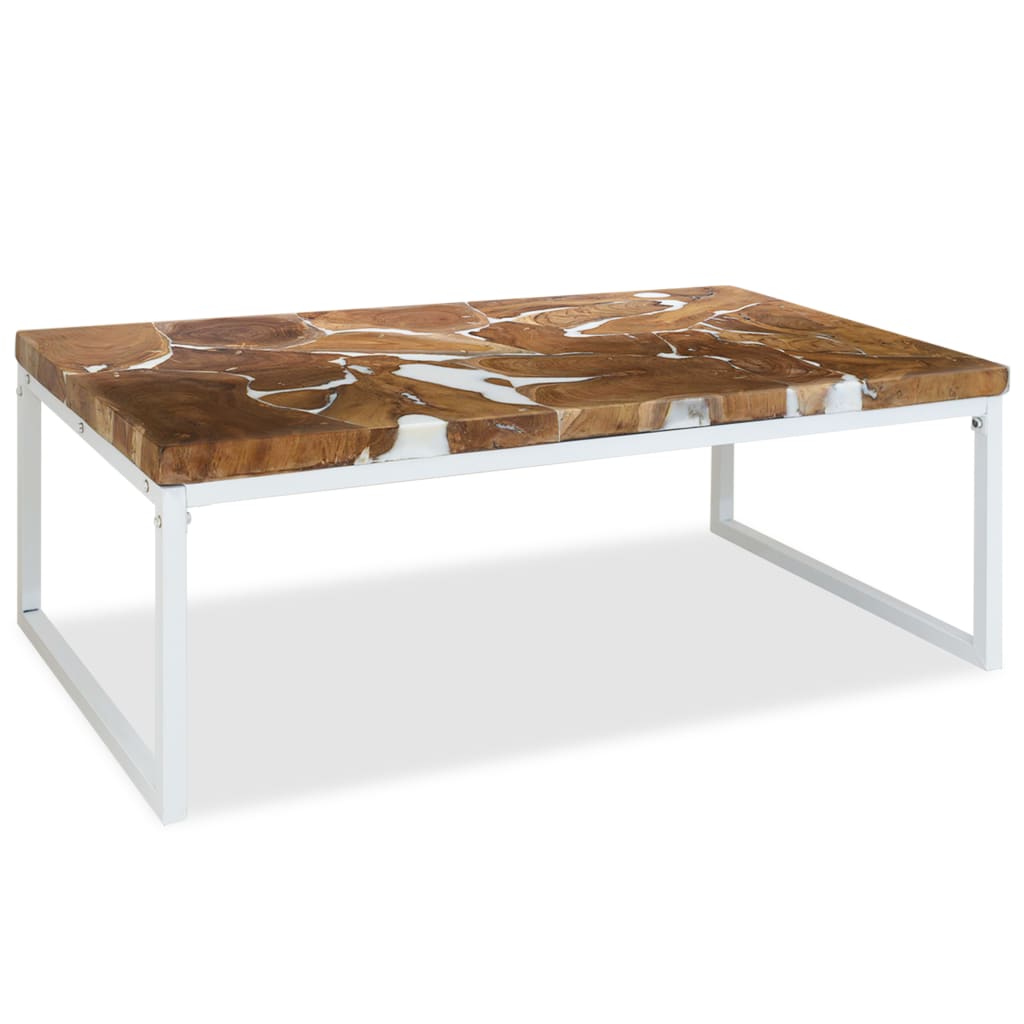 vidaXL Coffee Table End Table Side Table Living Room Furniture Teak Resin-20