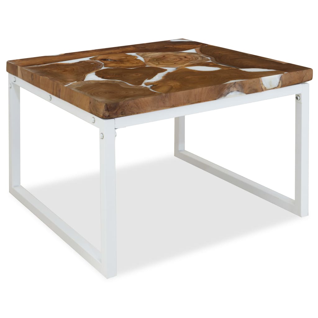 vidaXL Coffee Table End Table Side Table Living Room Furniture Teak Resin-0