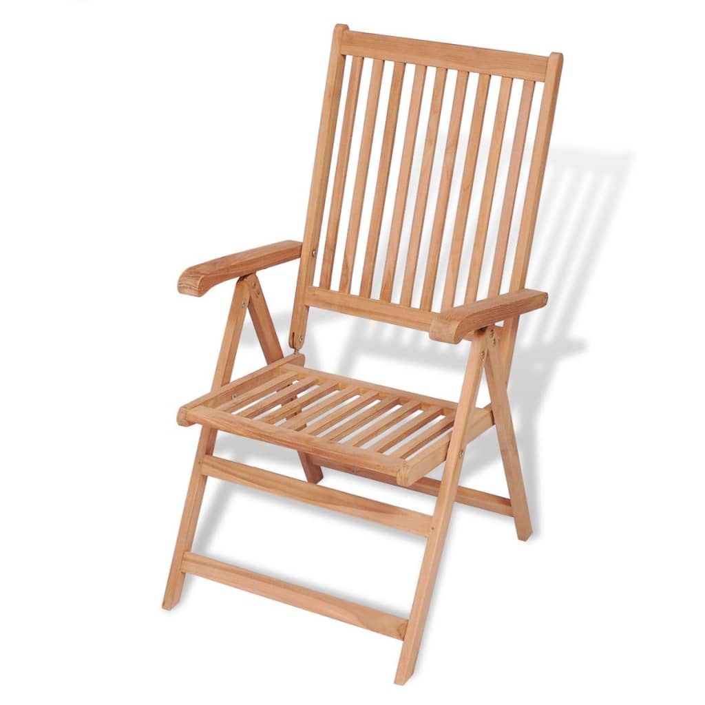 vidaXL Outdoor Recliner Chairs Patio Reclining Lounge Chair Solid Wood Teak-34