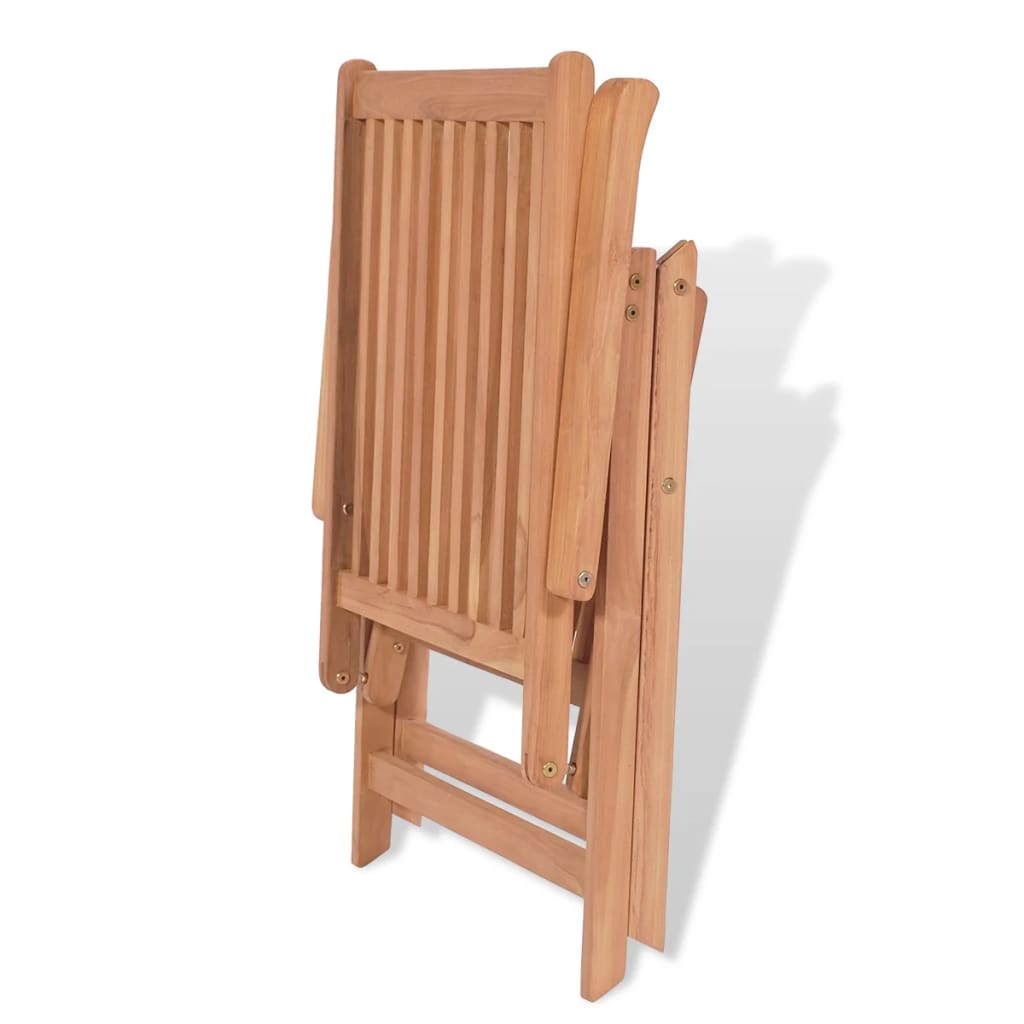 vidaXL Outdoor Recliner Chairs Patio Reclining Lounge Chair Solid Wood Teak-8