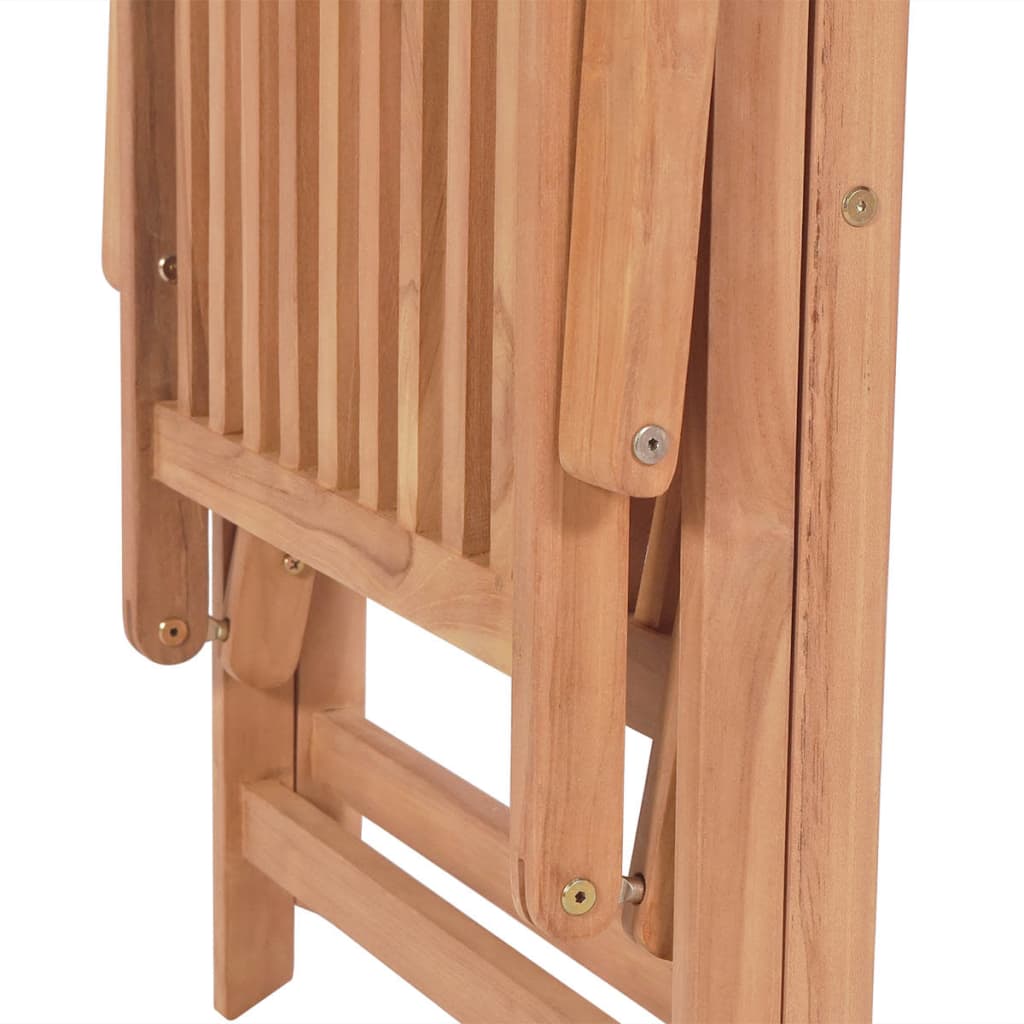 vidaXL Outdoor Recliner Chairs Patio Reclining Lounge Chair Solid Wood Teak-12