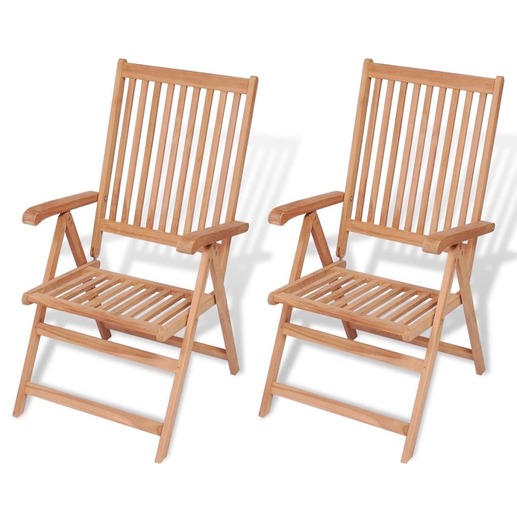 vidaXL Outdoor Recliner Chairs Patio Reclining Lounge Chair Solid Wood Teak-1