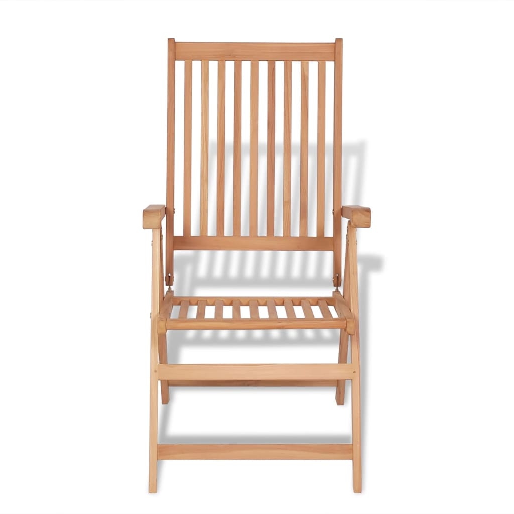 vidaXL Outdoor Recliner Chairs Patio Reclining Lounge Chair Solid Wood Teak-21