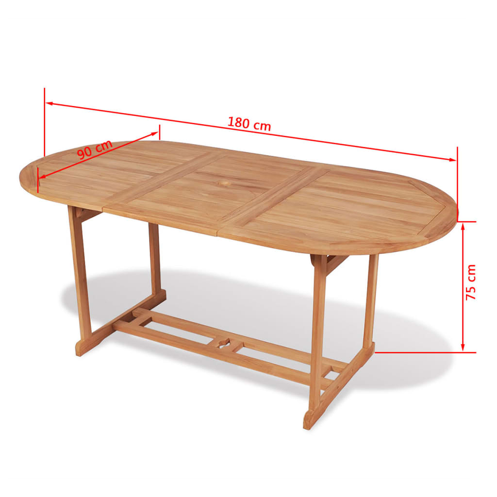 vidaXL Patio Table 70.8"x35.4"x29.5" Solid Teak Wood-4