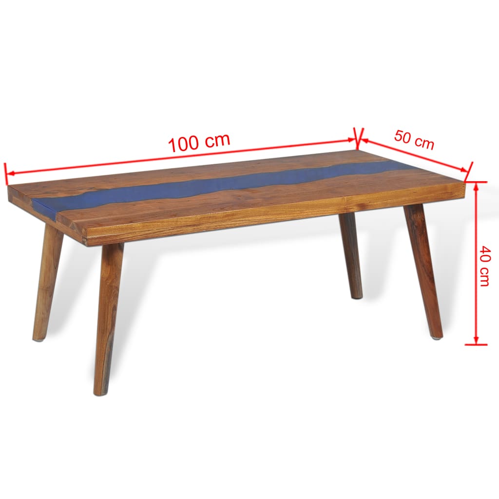 vidaXL Coffee Table End Table Side Table Living Room Furniture Teak Resin-14