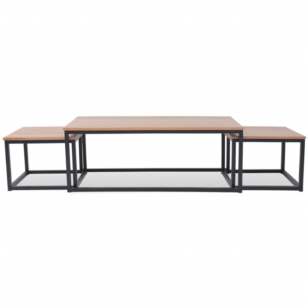 vidaXL Coffee Table Set 3 Pieces Ash-3