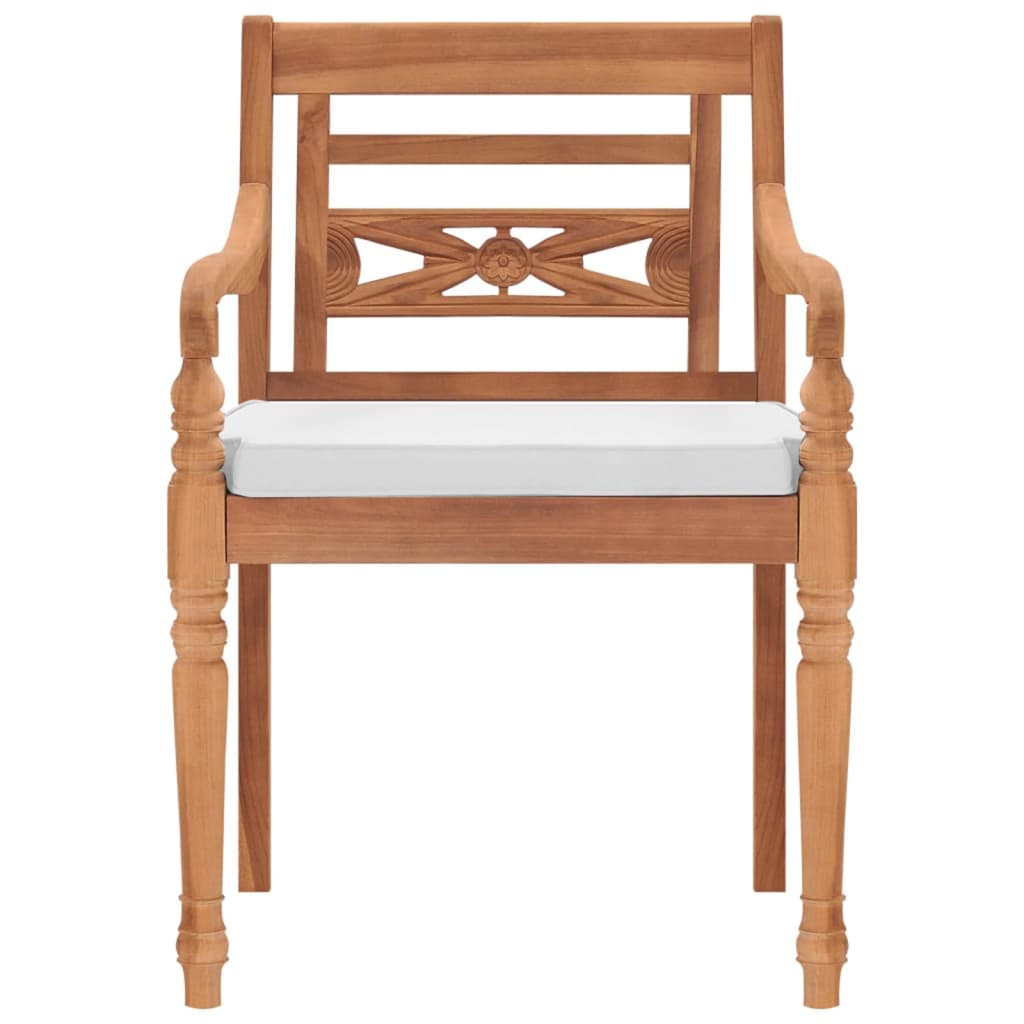 vidaXL Batavia Chairs Patio Garden Lounge Chair with Cushions Solid Wood Teak-17